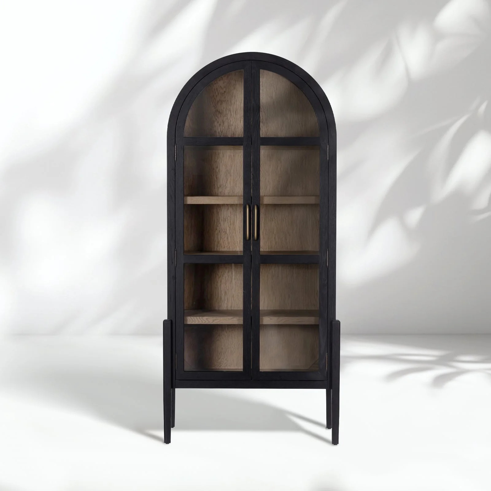 Oak Arch - Top Glass - Bookcase Door