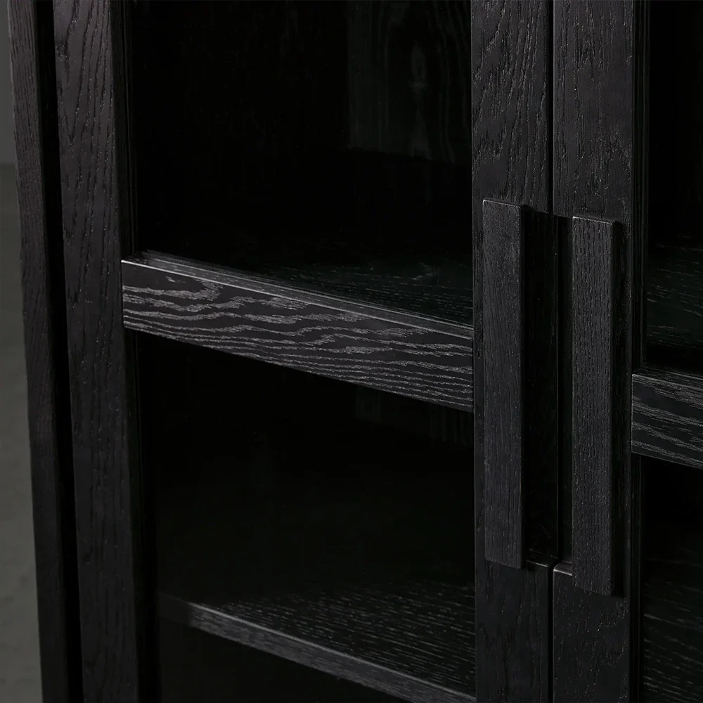 Duas - vidro da porta - prateleira de exibição de madeira fechada