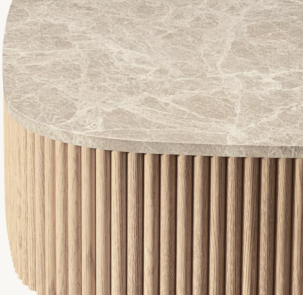 Detalhes da mesa de caf&eacute; retangular