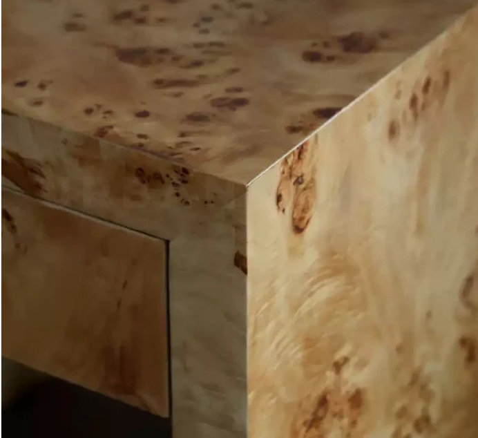 Mesa lateral de madeira sólida estilo Wabi-Sabi