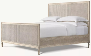 Cama de vime e madeira com pé