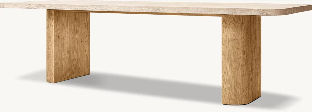 Mesa de jantar retangular de carvalho