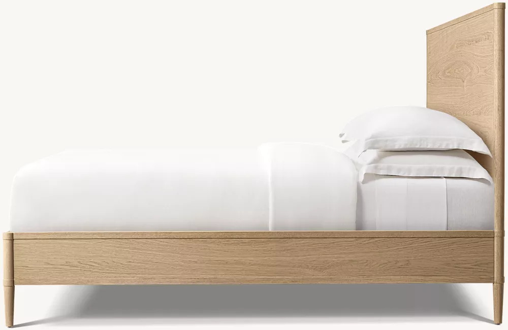 Cama de madeira maciça de carvalho branco com encosto integral