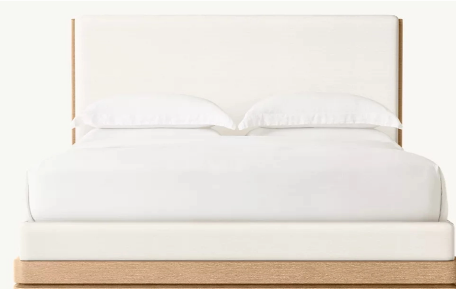 Cama de painel de tecido com estrutura de madeira para hot&eacute;is