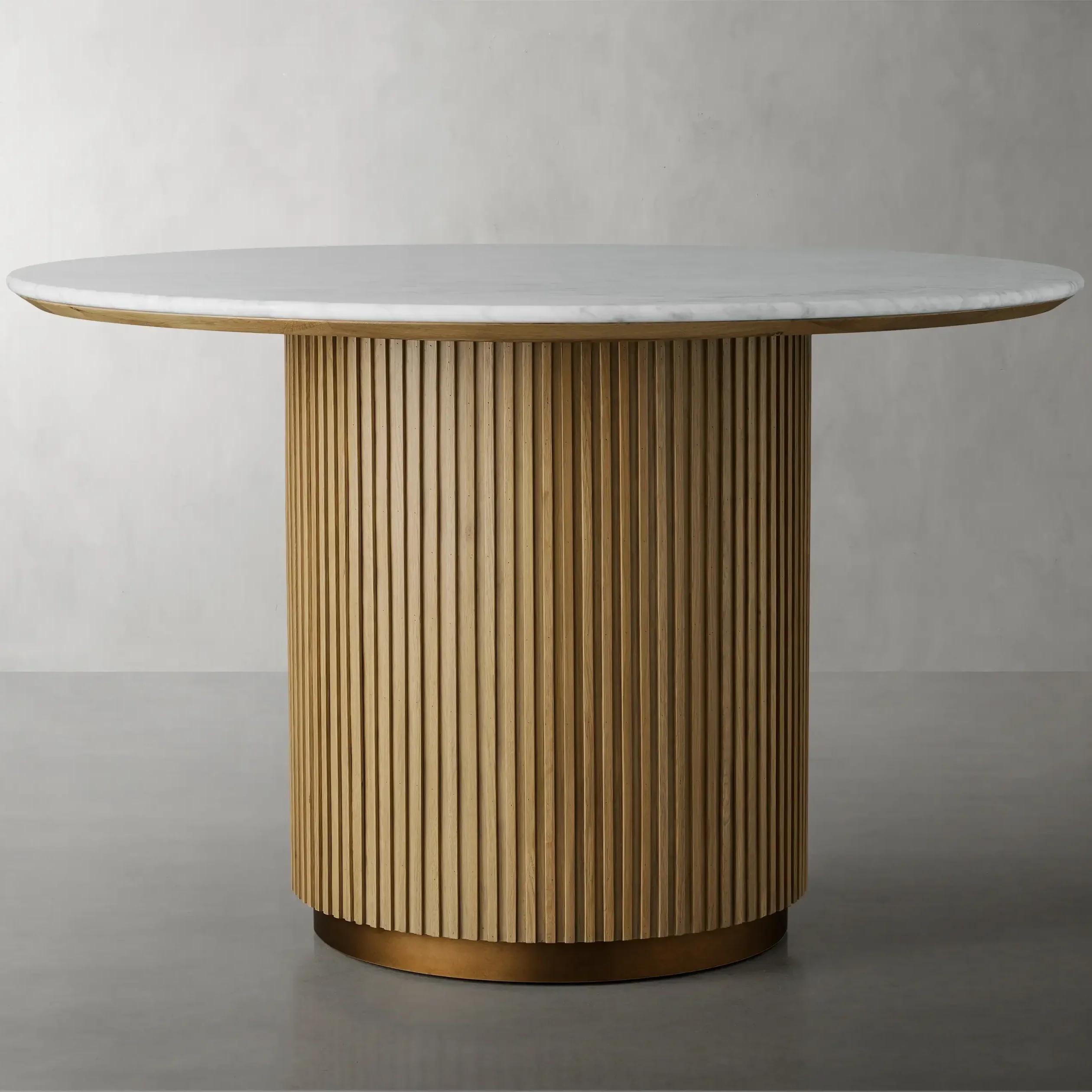 Mesa de jantar de mármore de carvalho