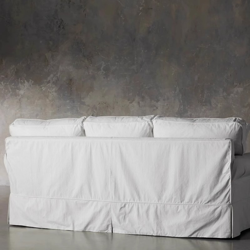 Sofá de tecido lavável de linho