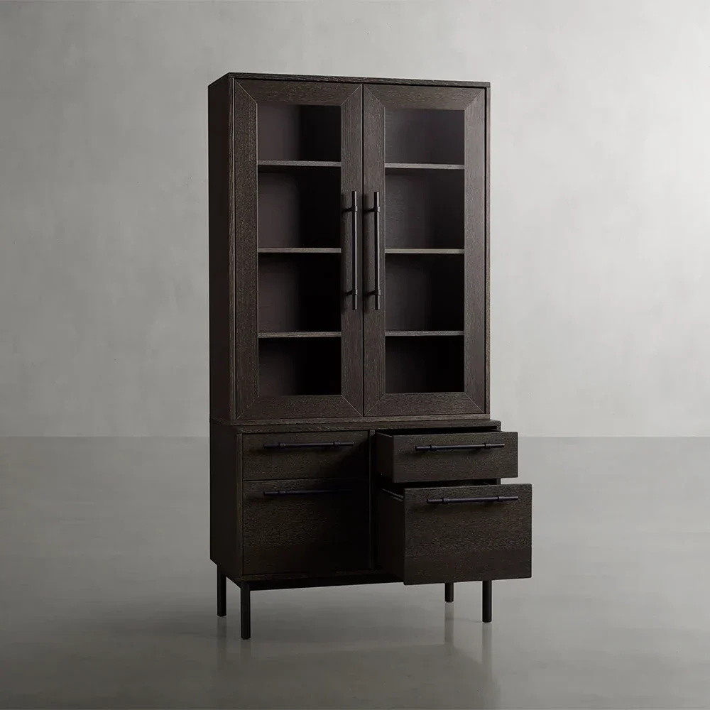 Industrial - estilo de vidro - armário de armazenamento de porta