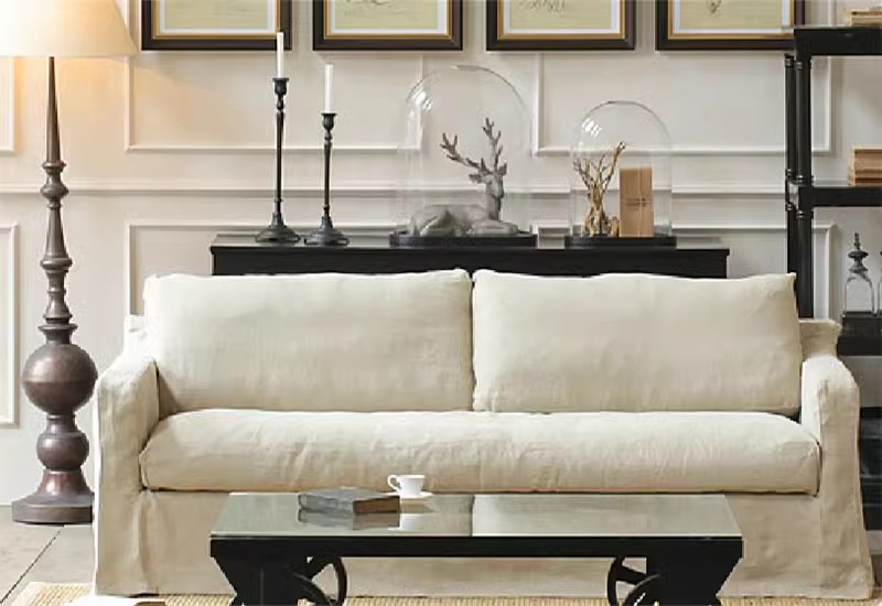 Sofá de tecido removível e lavável