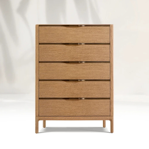 Cômoda estreita requintada e simples de cinco puxadores