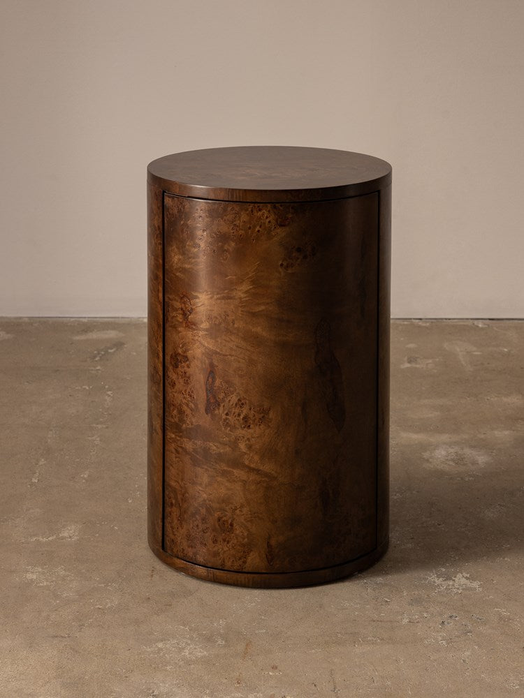 Mesa lateral redonda vernier natural