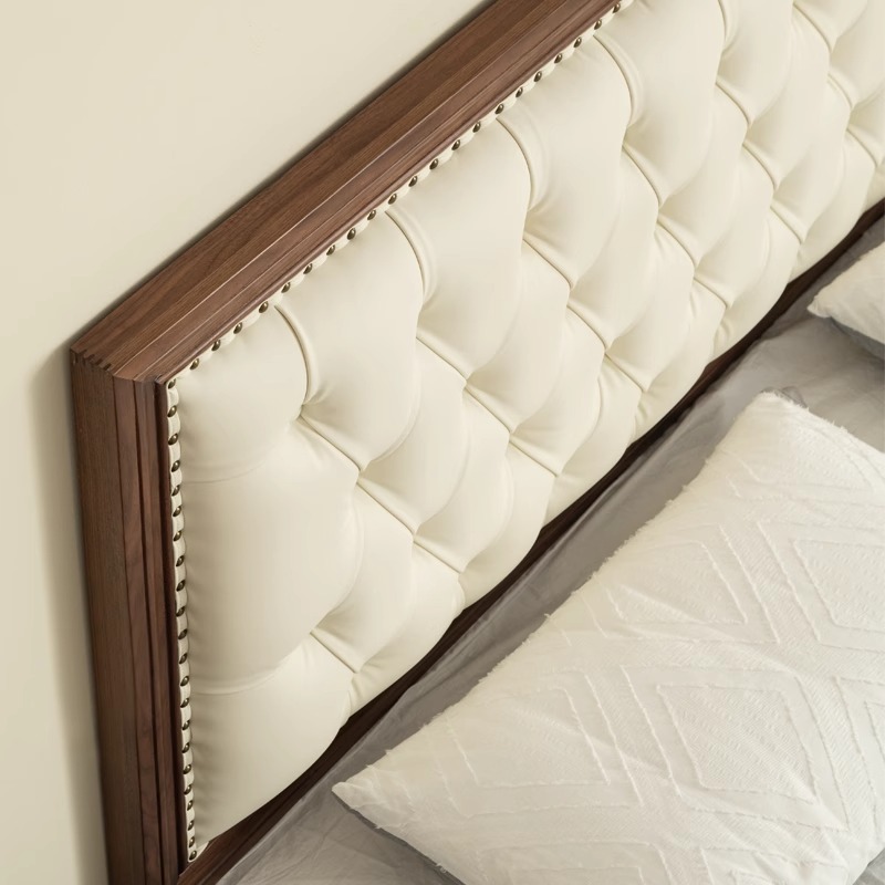 Cama de madeira de madeira de nogueira do quarto de ponta