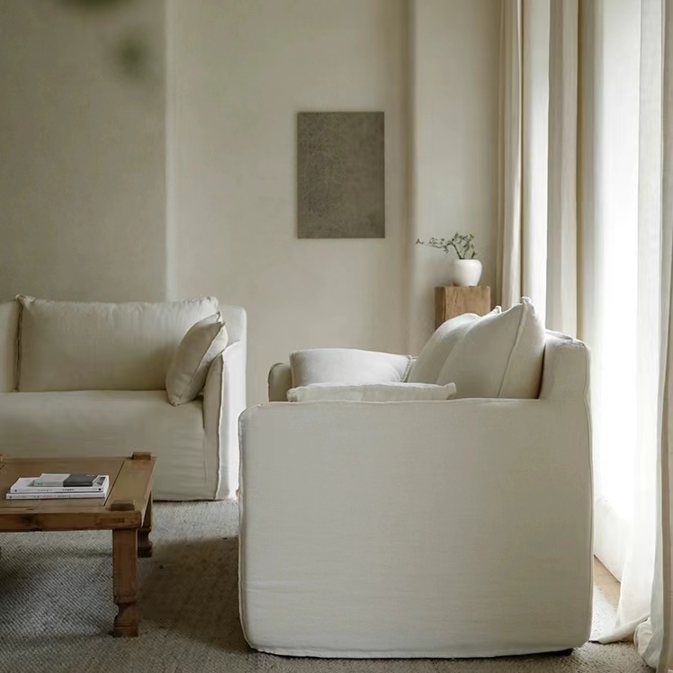 Sofá de tecido lavável simples e destacável