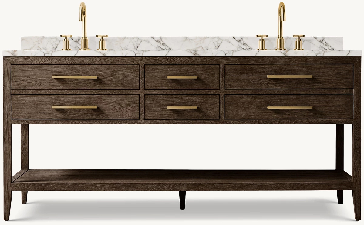 Brown Oak/ Satin Brass