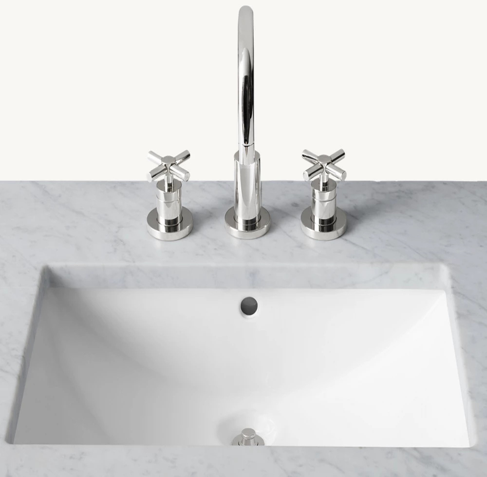 Uma bacia retangular de montagem