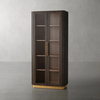 Moderno - Armário de exibição de madeira escura de madeira escura