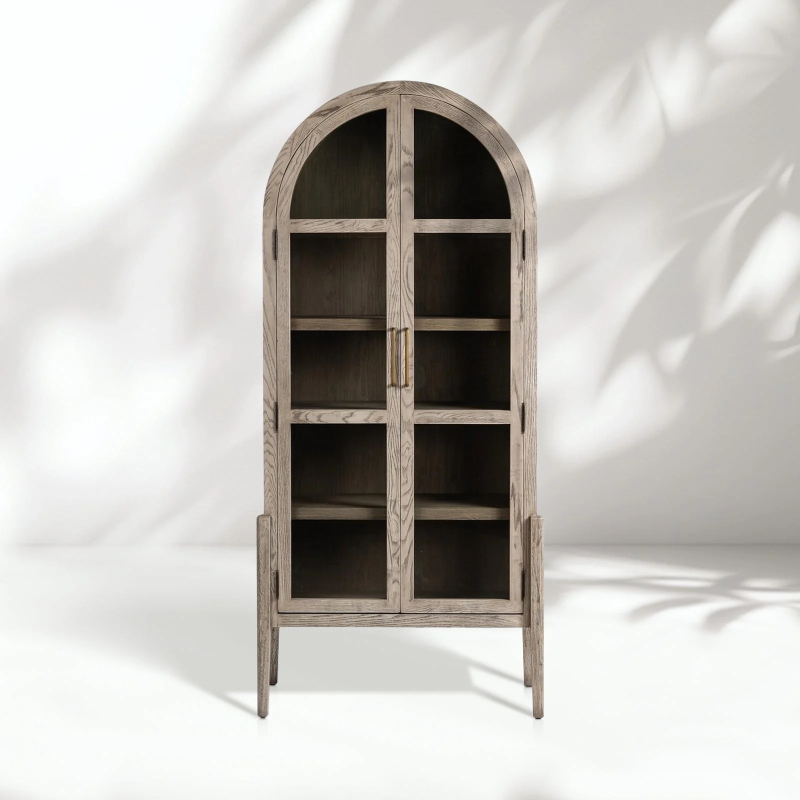 Oak Arch - Top Glass - Bookcase Door