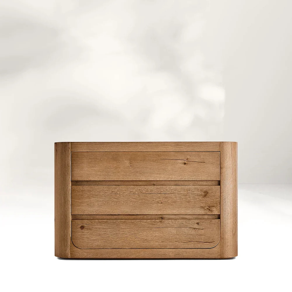 Gabinete de armazenamento de madeira de três gavetas