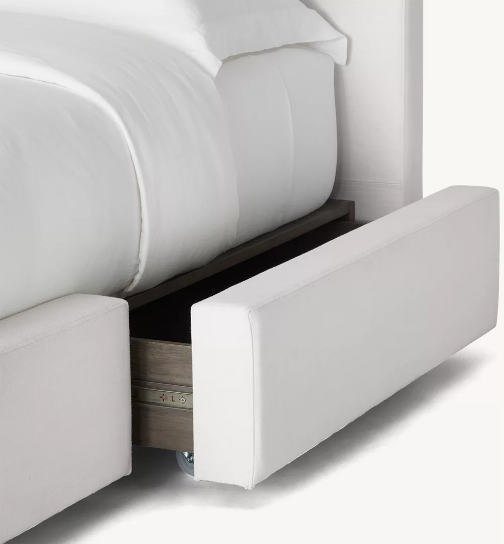 Cama de plataforma de painel de tecido com Footboard