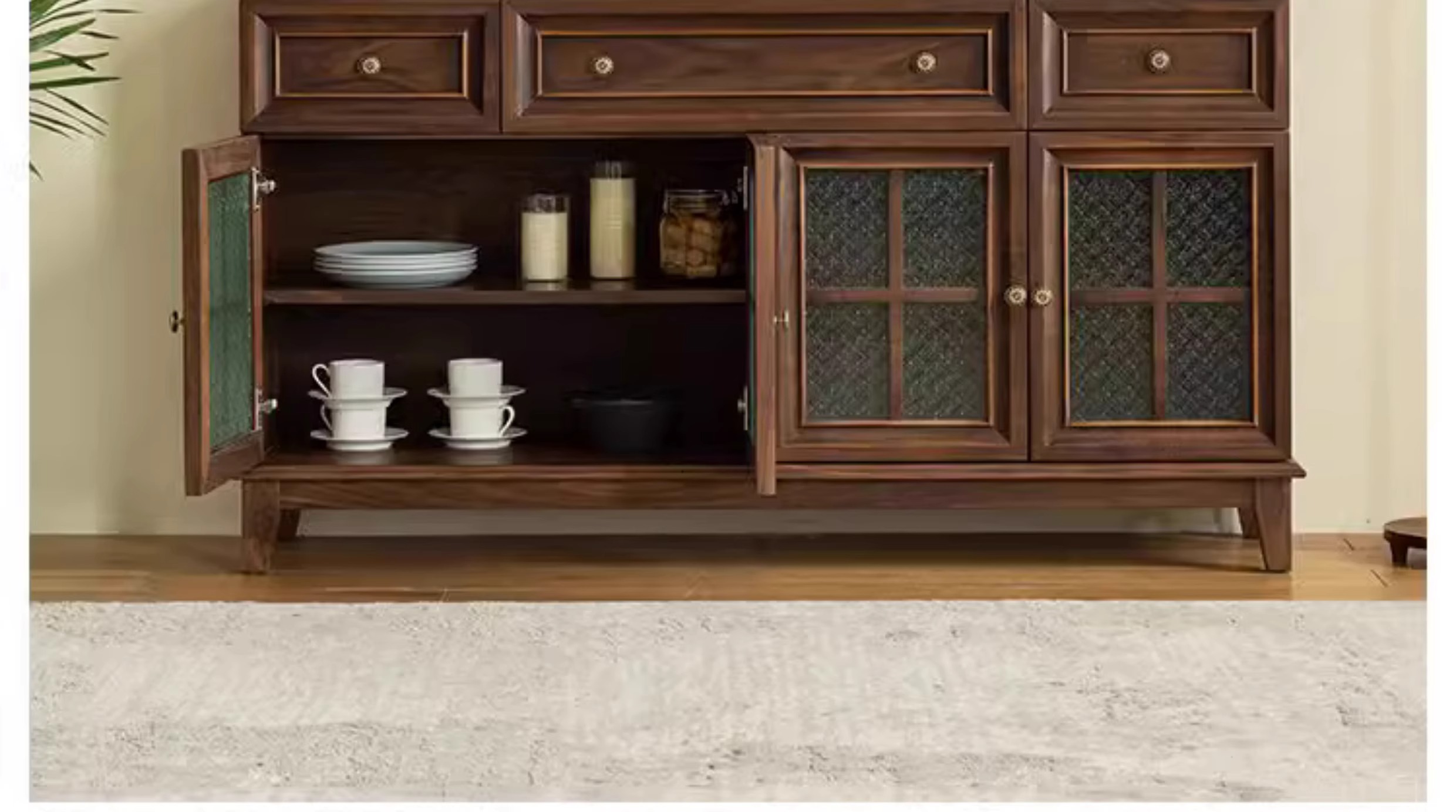 Aparador de madeira maciça de nogueira preta