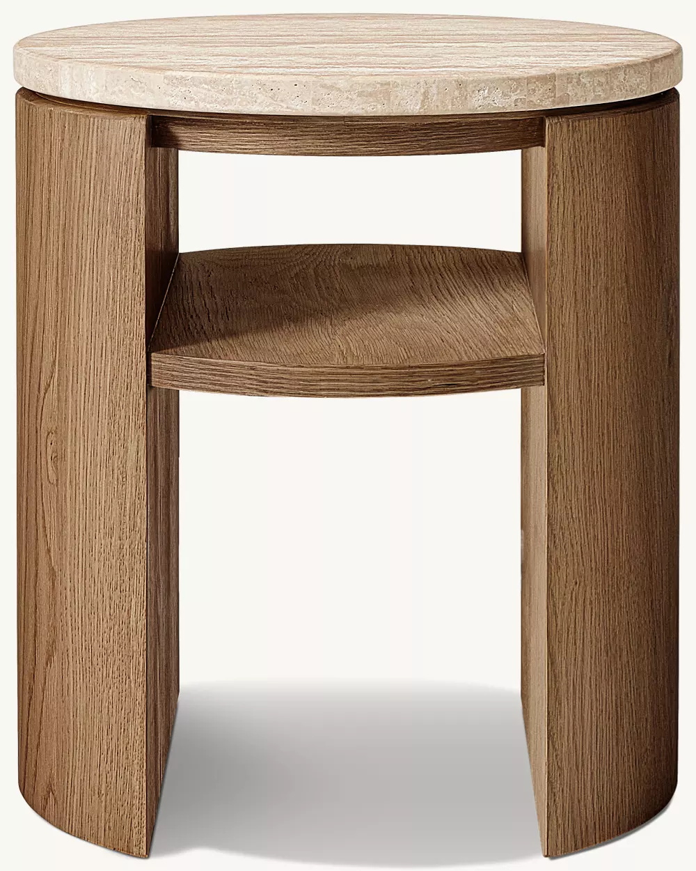 Mesa lateral redonda de madeira maciça