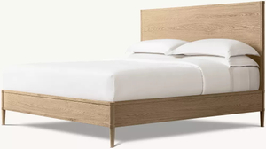 Cama de madeira maciça de carvalho branco com encosto integral