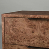 Luxo Burl Wood and Leather Night Table