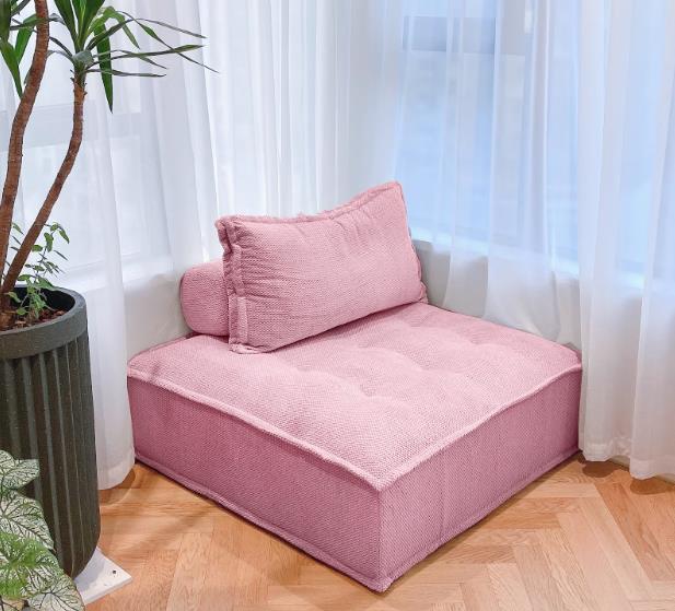 Sofá de tecido preguiçoso em forma de tofu