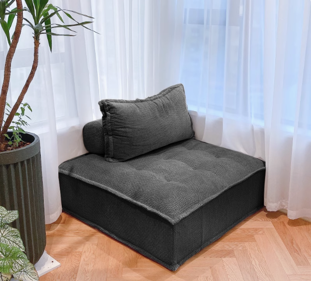 Sofá de tecido preguiçoso em forma de tofu