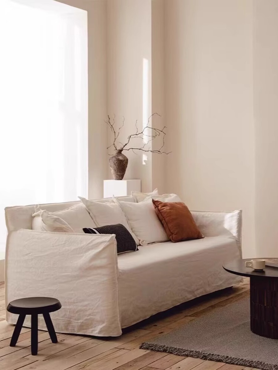 Creme - Sofá de lounge da sala de estar de estilo