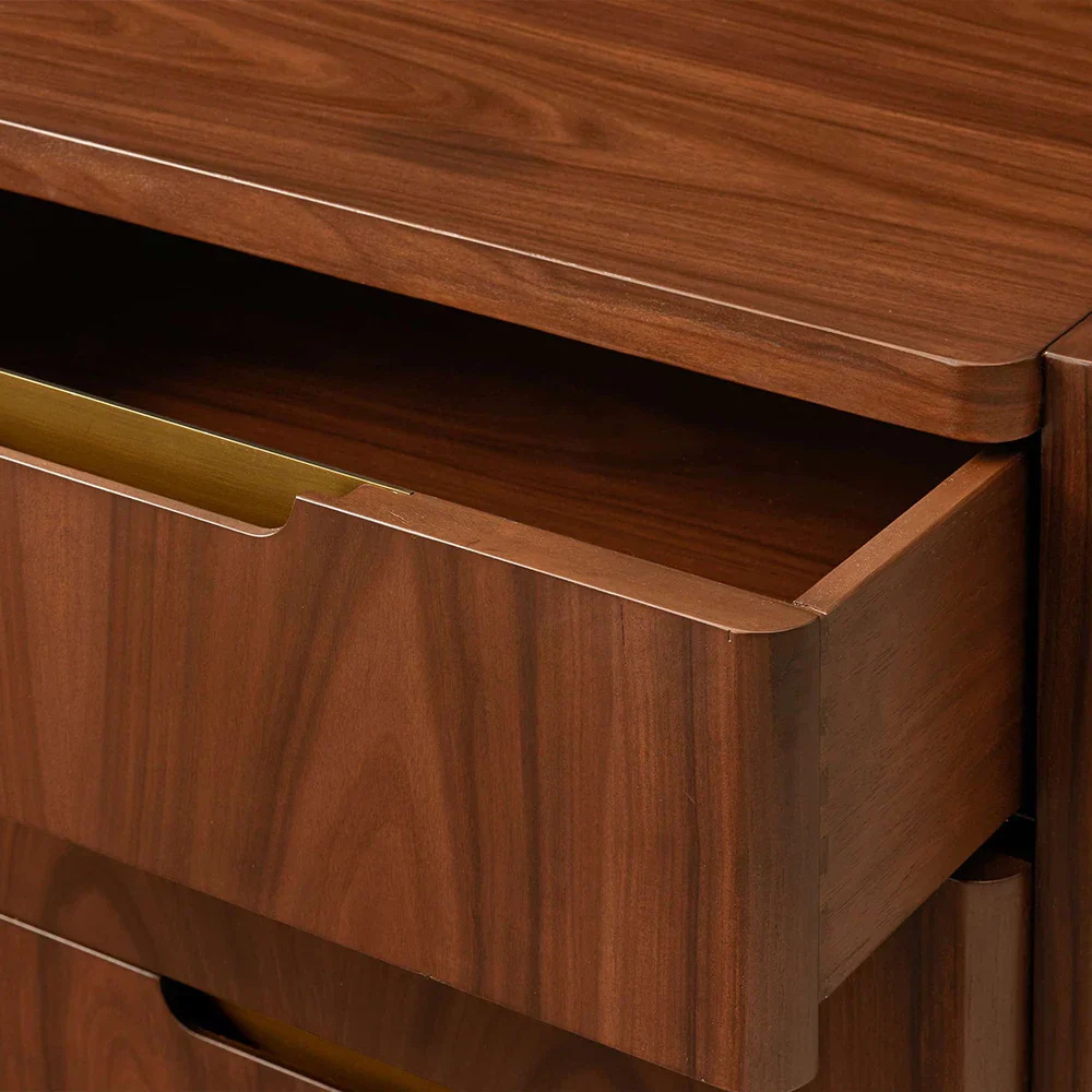 Mesa de cabeceira de três gordura de cor de bobina de carvalho