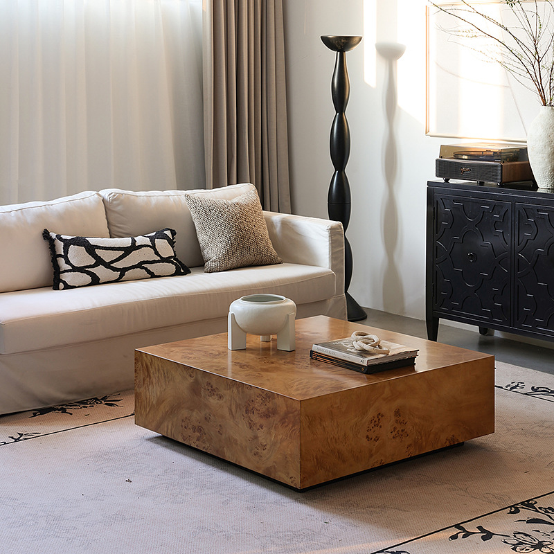 Mesa de café da casca de árvore americana