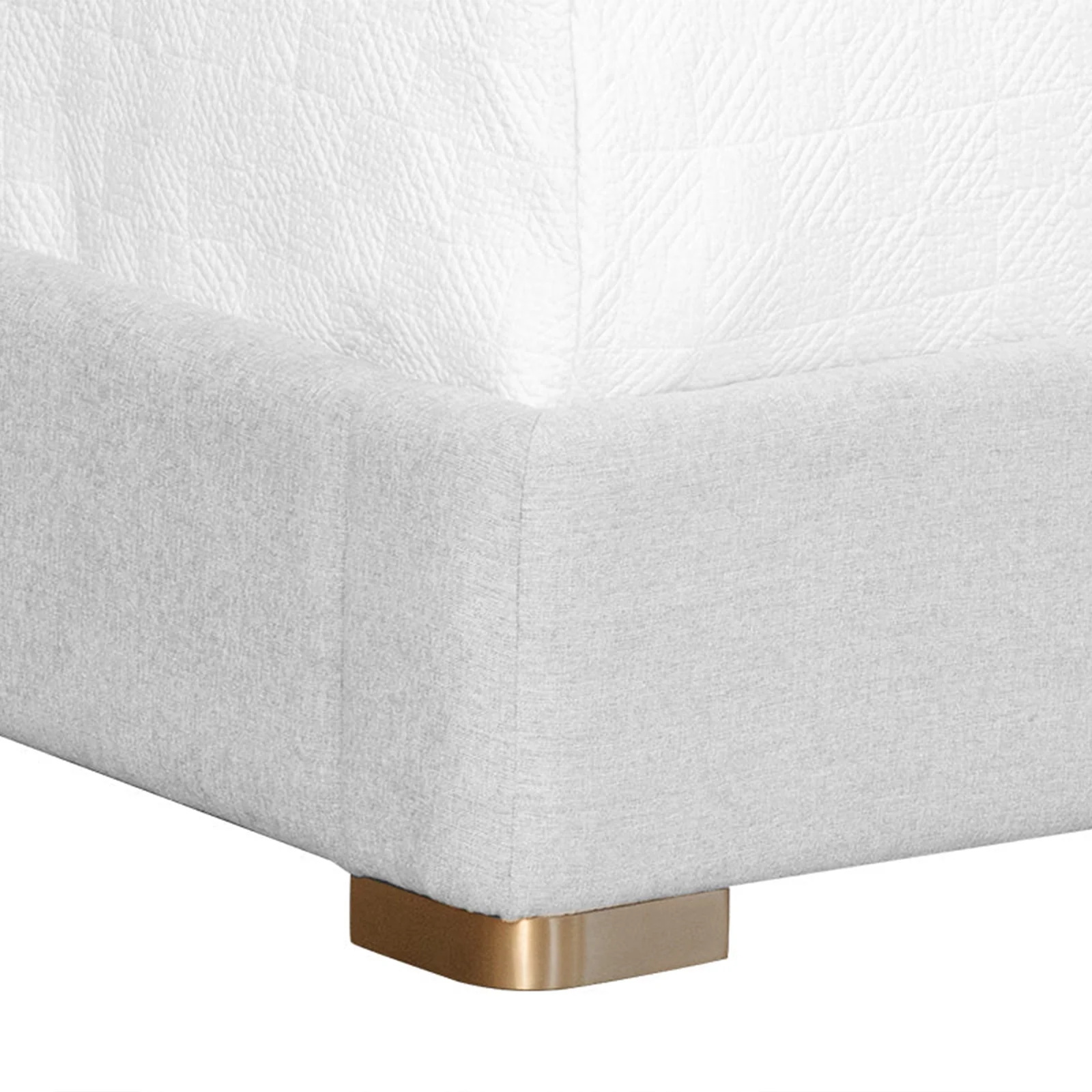 Cama de estofamento cinza claro moderno