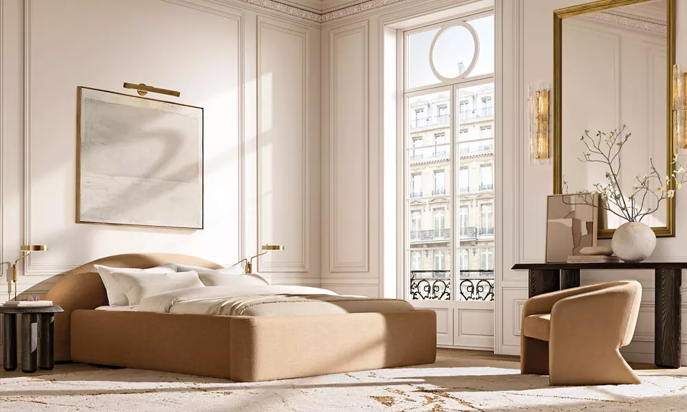 Cama do painel de tecido