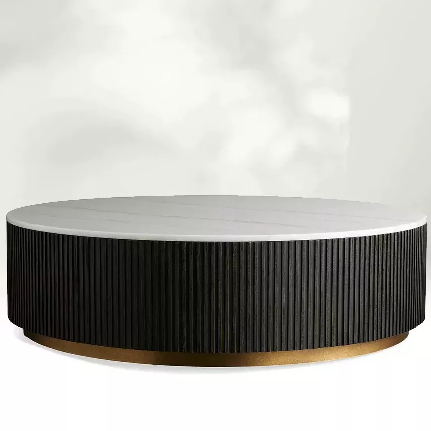 Marmore - Mesa de café de carvalho superior: uma sinfonia de materiais, redefinindo a textura espacial