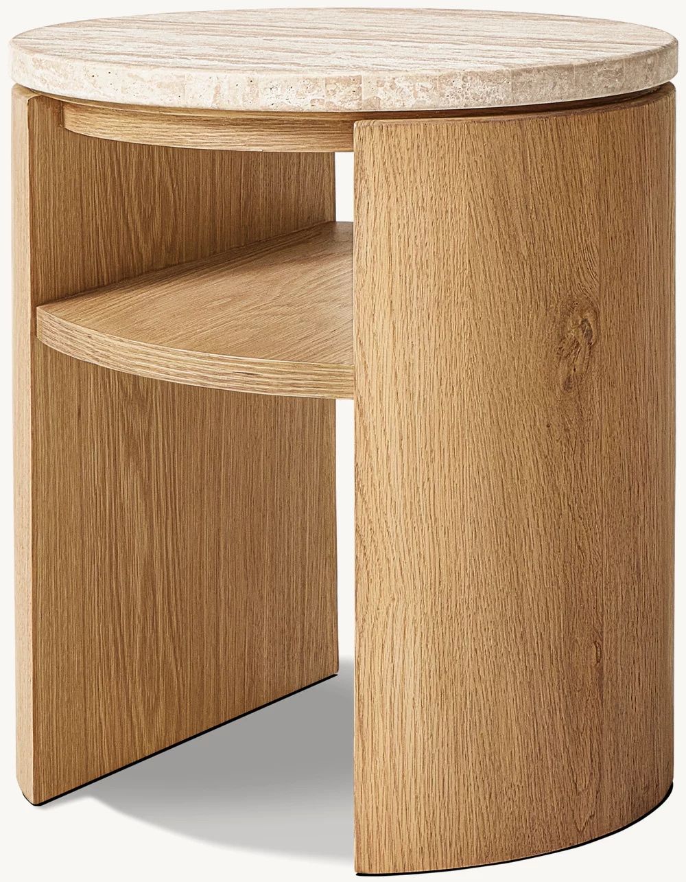 Mesa lateral redonda de madeira maciça