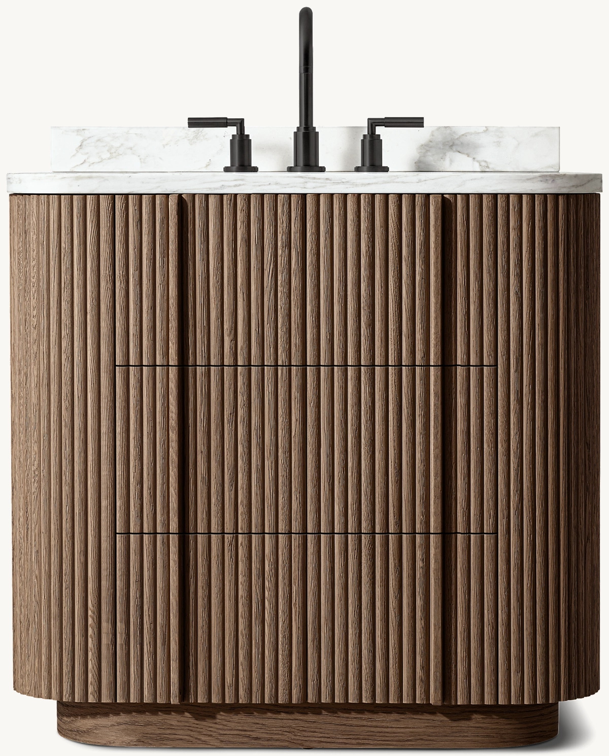 Vanidade &uacute;nica de carvalho marrom