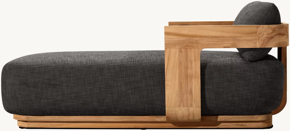 Espreguiçadeira de lazer ao ar livre em teca