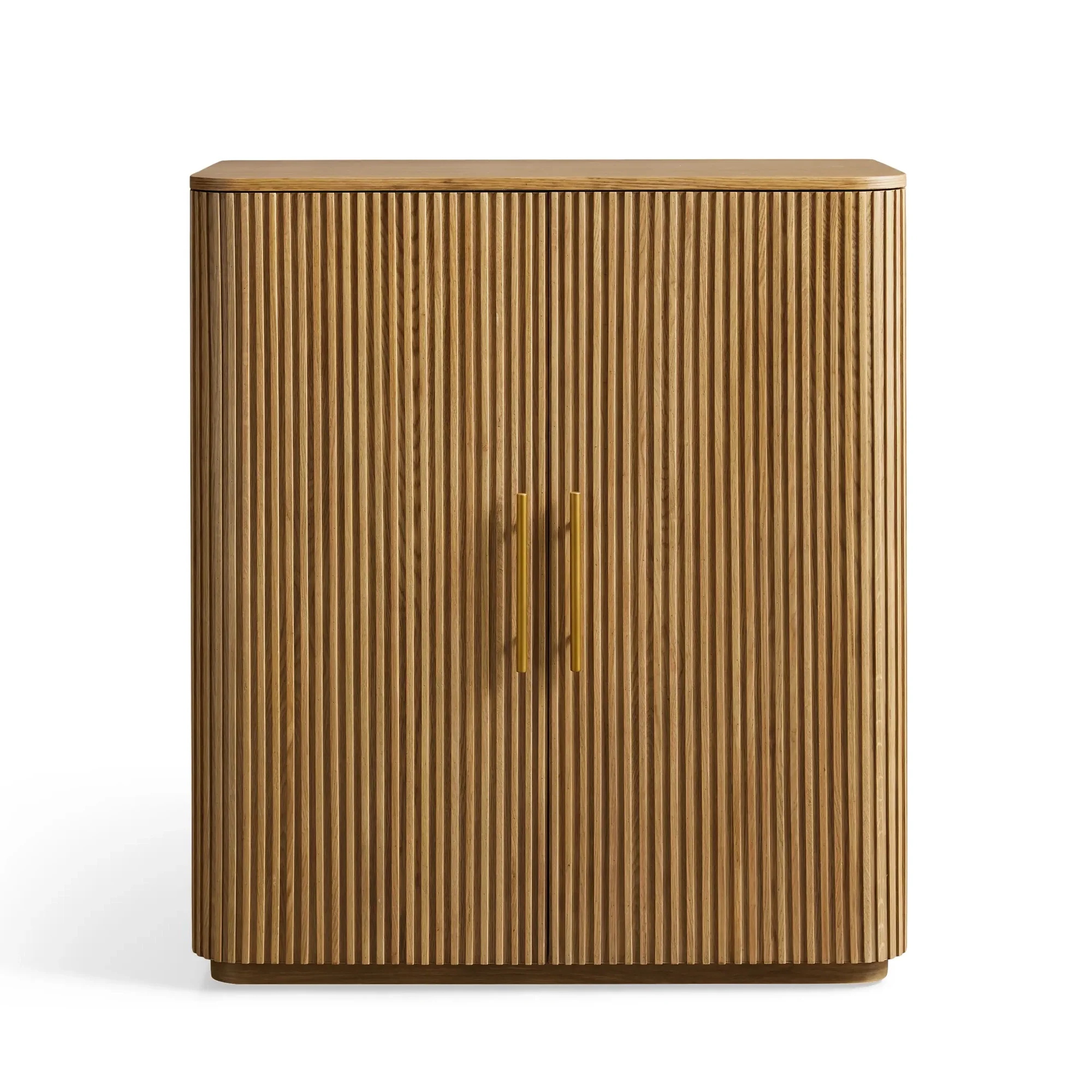 Armário de vinho de carvalho branco moderno