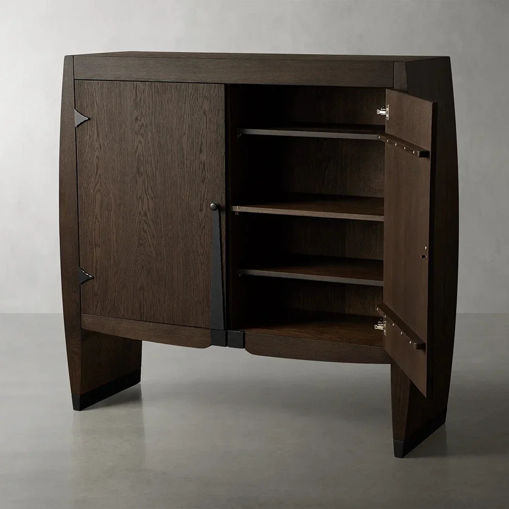 Oak Artistic - Gabinete de acento de acabamento com design arqueado