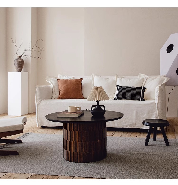 Creme - Sofá de lounge da sala de estar de estilo