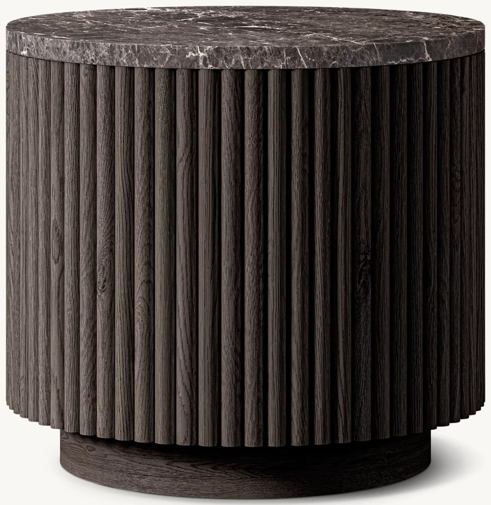 Mesa lateral redonda de pedra