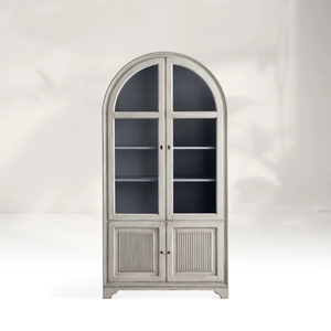 Armário de vidro de serenidade de carvalho branco