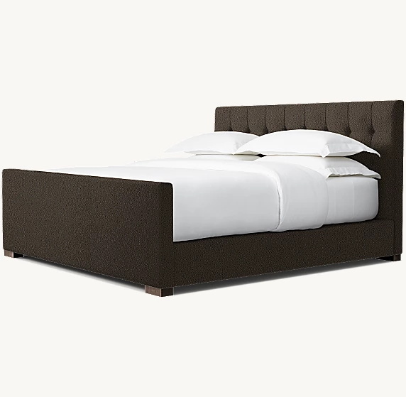 Cama de plataforma de painel com caixa de caixa com Footboard
