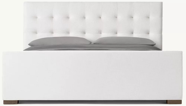 Cama de plataforma de painel com caixa de caixa com Footboard