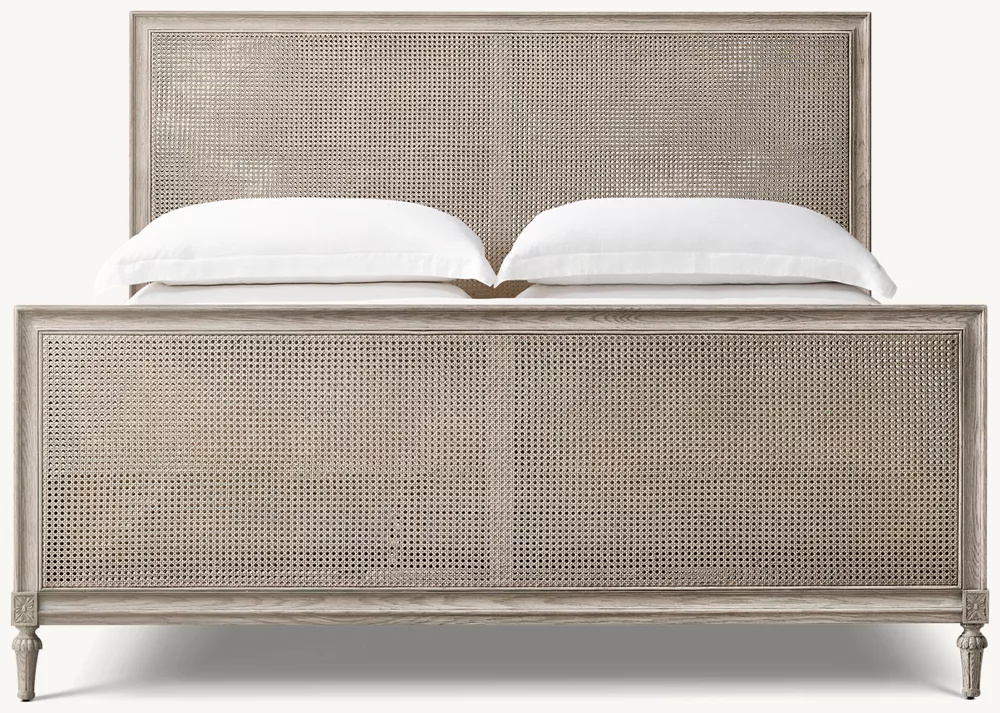 Cama de vime e madeira com pé