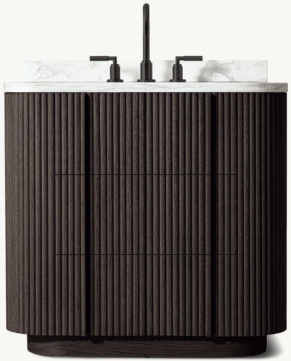 Vanidade &uacute;nica de carvalho preto