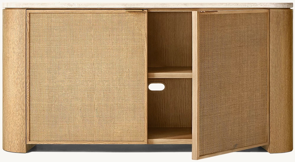 Aparador de 2 portas do painel tecido 