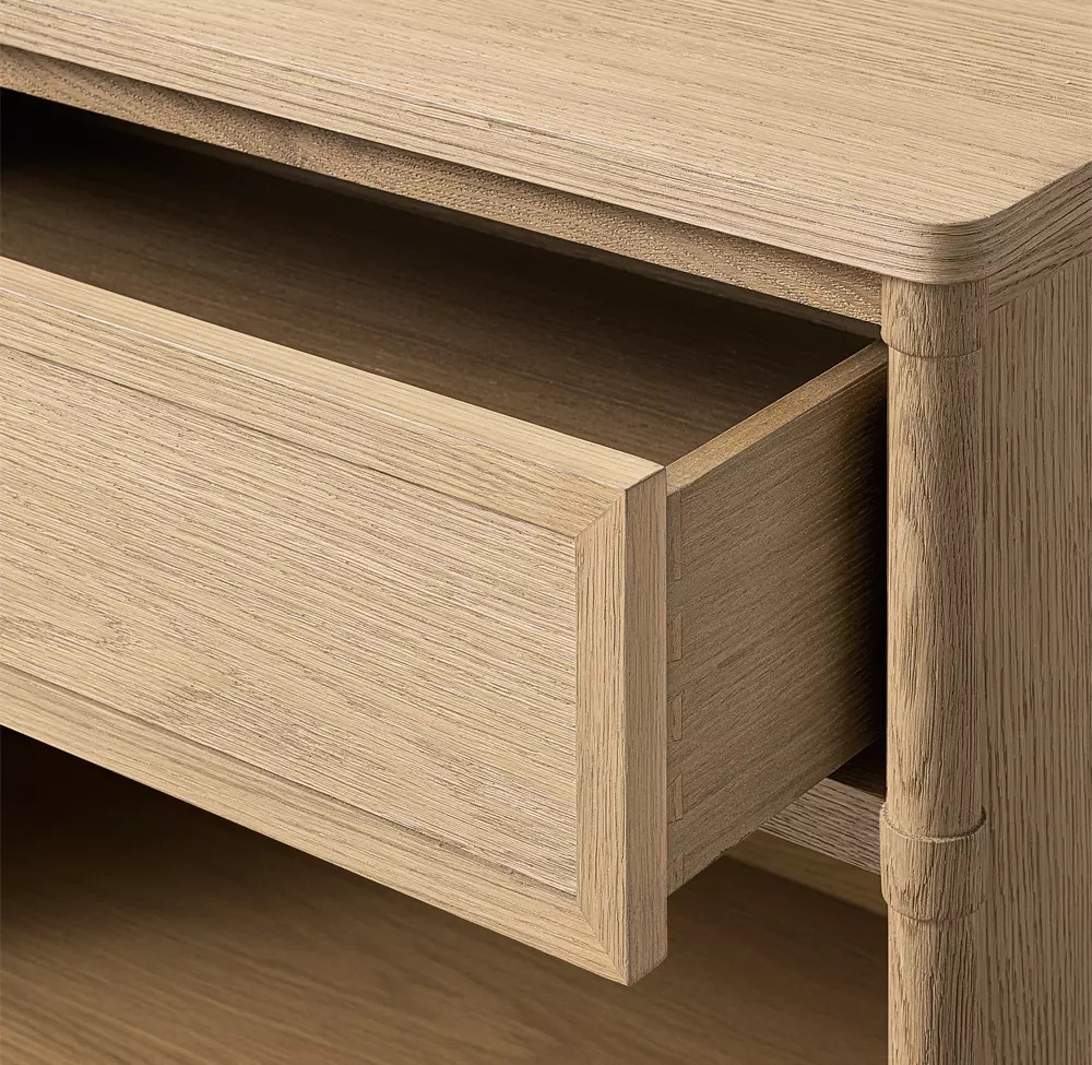 Mesa de cabeceira com prateleira aberta de gaveta única