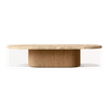 Mesa de centro com pedestal de madeira e pedra natural frete grátis