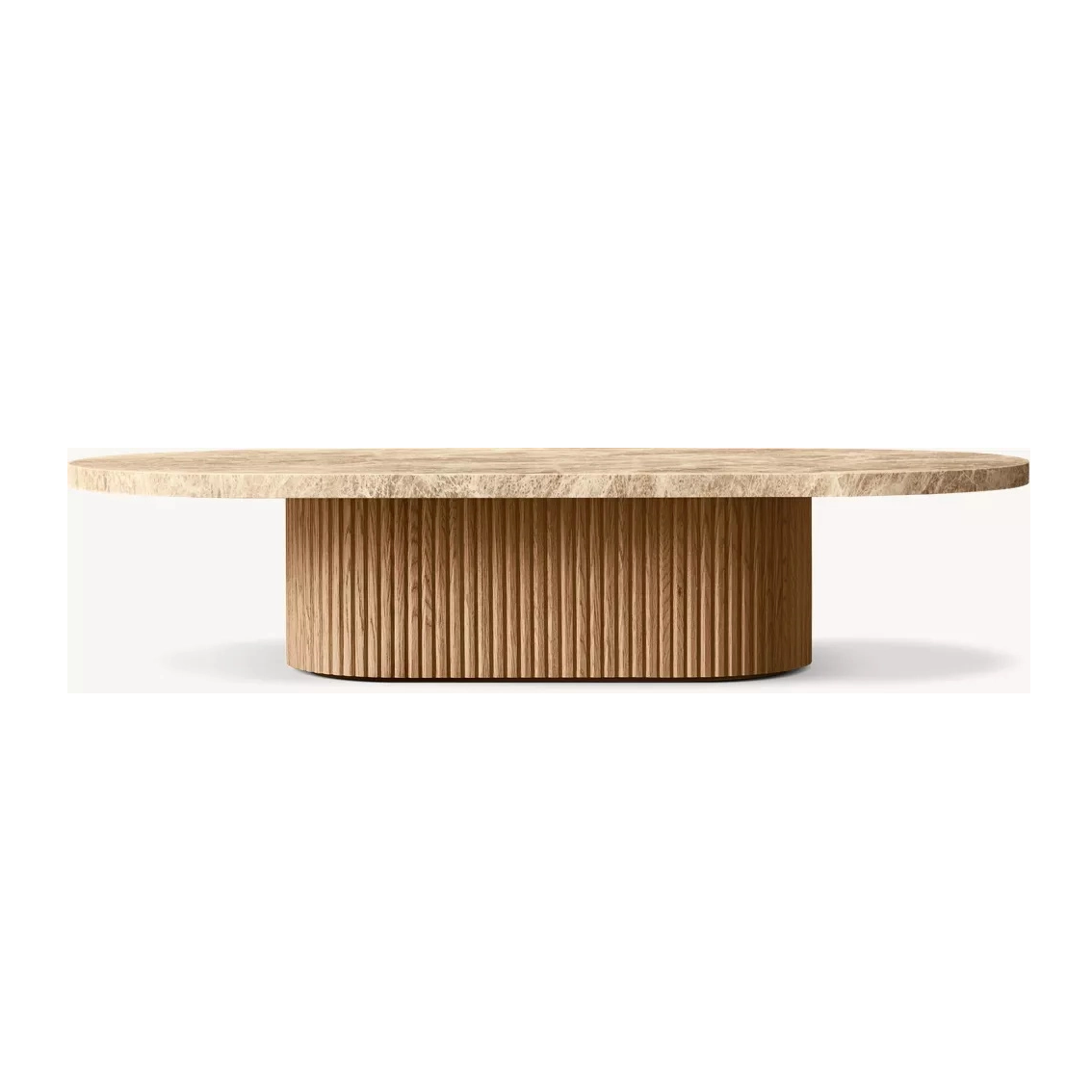 Mesa de centro com pedestal de madeira e pedra natural frete grátis
